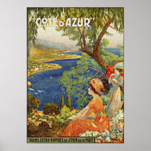 Poster Vintage French Riviera Cote d'Azur ad