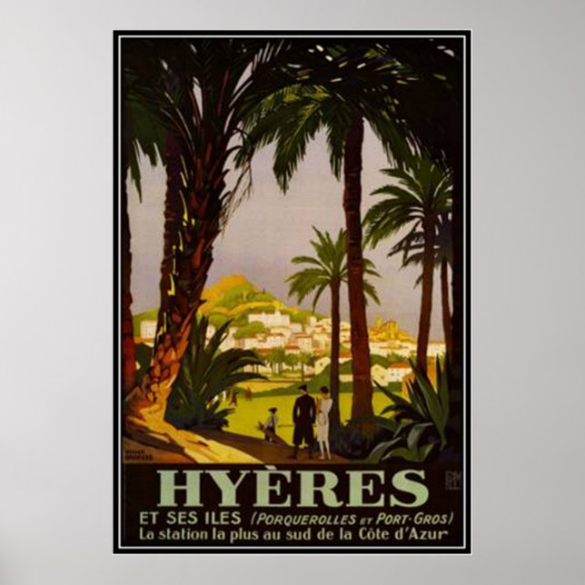 Póster Vintage French Riviera, França - (Frente)