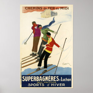Póster Vintage French Ski