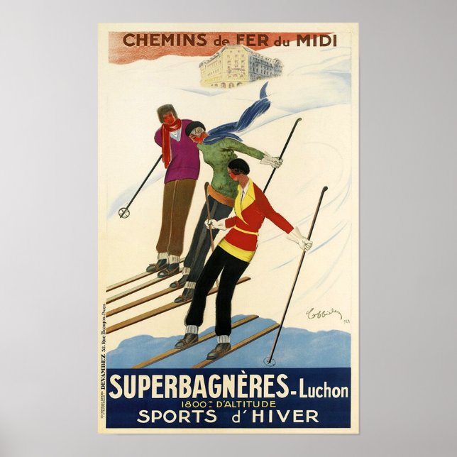Póster Vintage French Ski (Frente)