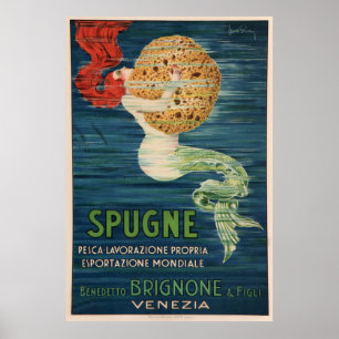 Poster Vintage French Sponge Advertisement Smermaid