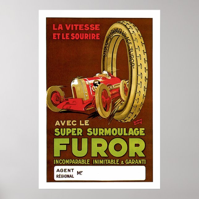Póster Vintage French Tire Ad (Frente)