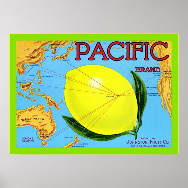 Póster Vintage Fruta Crate Lable (Frente)