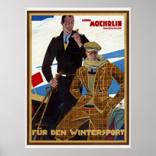 Poster vintage Fuer den Wintersport Alemanha 1927