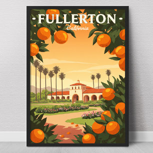 Poster Vintage Fullerton Califórnia
