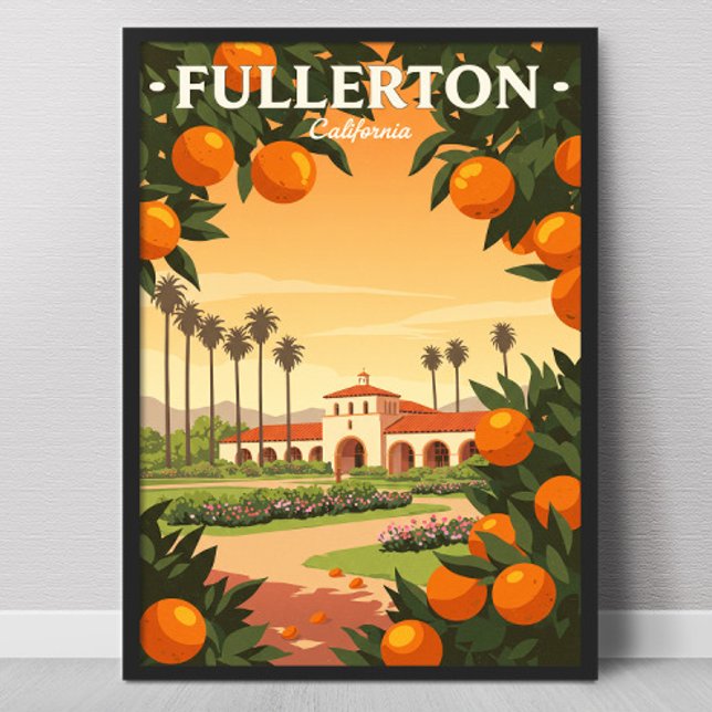 Poster Vintage Fullerton California (Criador carregado)