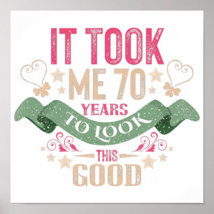 Poster vintage Funny, 70 anos dizendo citação