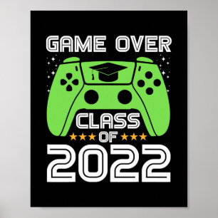 Poster Vintage Gamer Graduation Game over Class of 2022