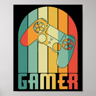 Poster Vintage Gamer Video Game Lover Funny Retro Gaming