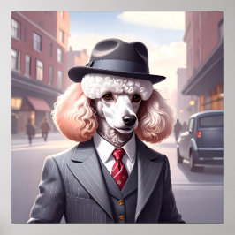 Poster Vintage Gangster Poodle