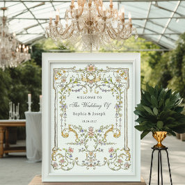 Poster Vintage Garden | Boas-vindas ao Casamento Colorido