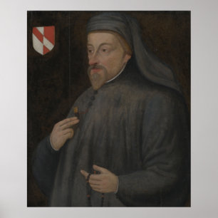 Póster Vintage Geoffrey Chaucer Retrato