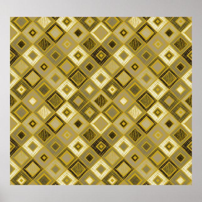 Poster Vintage geométrico rhombus, padrão perfeito. (Frente)