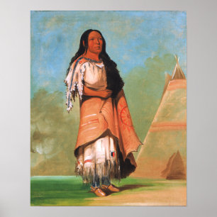 Poster Vintage George Catlin, donzela indiana