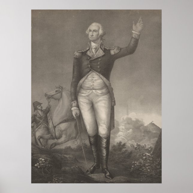 Poster Vintage George Washington Portrait (1854) (Frente)
