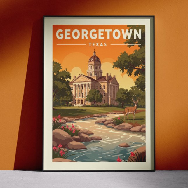 Poster Vintage Georgetown Texas (Criador carregado)