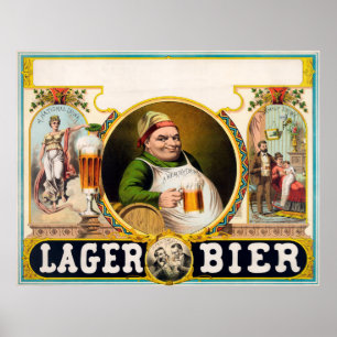 Póster Vintage German Lager Beer Advertisement
