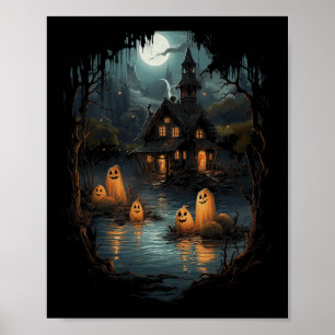 Poster Vintage Ghost E Skeleton Skeleton Skeleton Hallowe