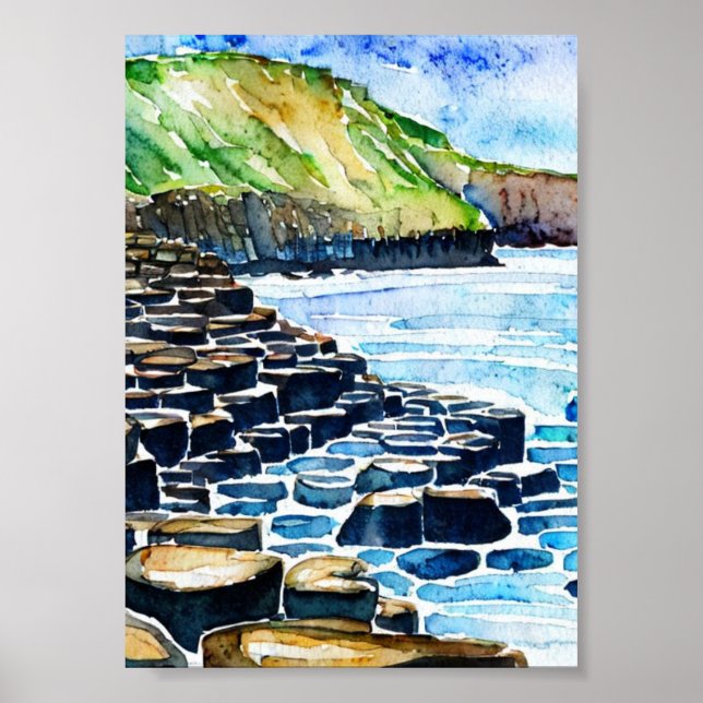 Poster Vintage Giants Causeway Antrim Coast (Frente)