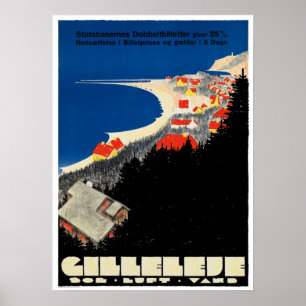Poster Vintage Gilleleje Viagem