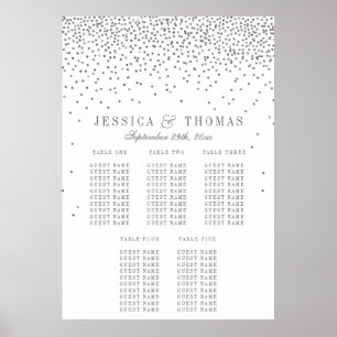 Póster Vintage Glam Silver Confetti - Gráfico de Assentos