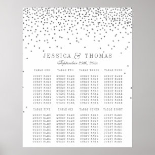 Poster Vintage Glam Silver Confetti - Gráfico de Assentos