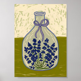 Poster Vintage Glass Bottle with Dried Lavender 