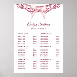 Poster Vintage glitter quadro cor-de-rosa lista de preços