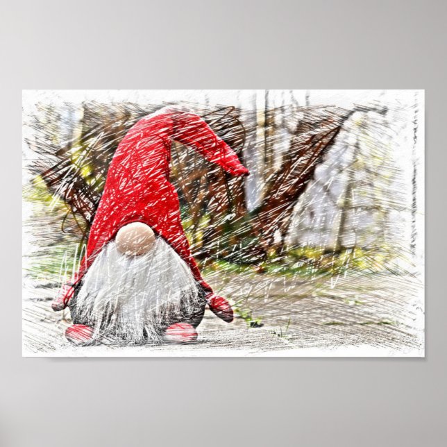 Poster Vintage Gnome Santa Claus (Frente)
