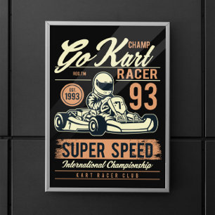Poster Vintage Go Kart Racing