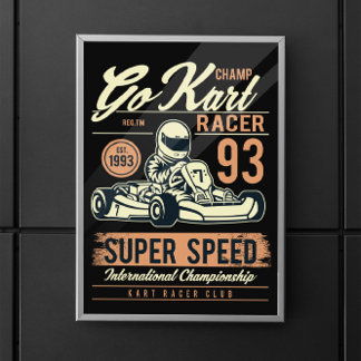 Poster Vintage Go Kart Racing