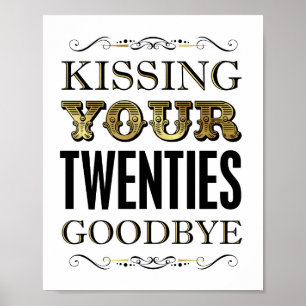 Póster Vintage Gold TWENTIES GOODBYE Sign Print