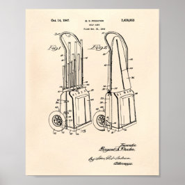 Póster Vintage Golf Cart 1943 Patent Art - Old Peper