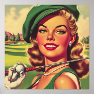 Poster Vintage Golf Girl