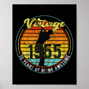 Poster Vintage Golf Golfer 1955 - 70 Aniversário