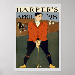 Poster Vintage Golf Magazine - Cobrir Harpers