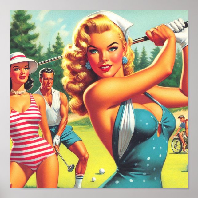 Poster Vintage Golf Pin-up (Frente)