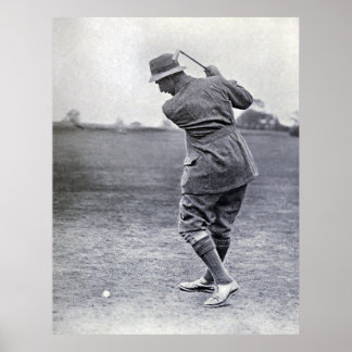 Póster Vintage Golfer: Harry Vardon