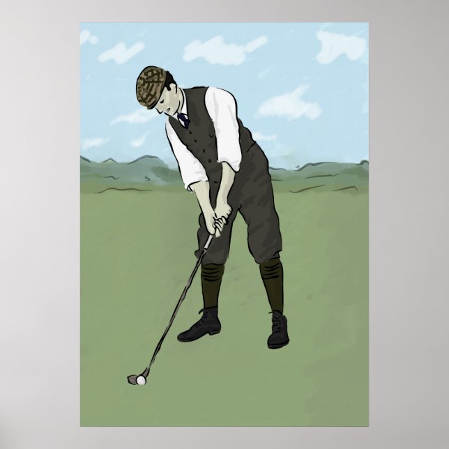 Poster Vintage Golfer V1 Art (Frente)