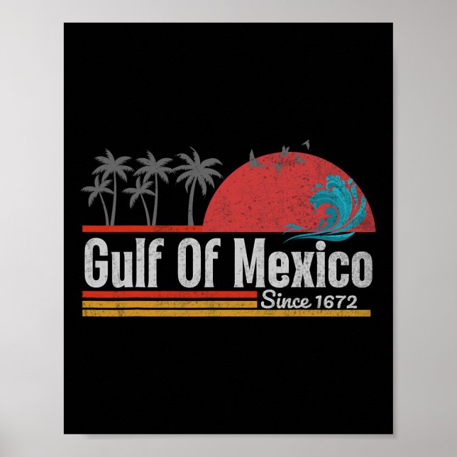 Poster Vintage Golfo Do México Est.1772 (Frente)