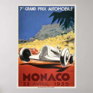 poster vintage Grande Prêmio de Mônaco de 1936