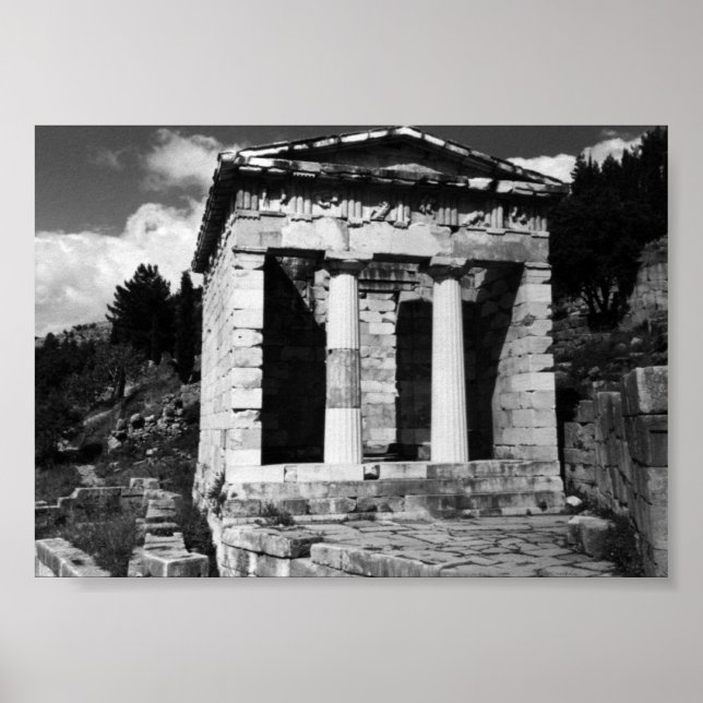 Poster Vintage Grécia Delphi Athenian Tesouro (Frente)