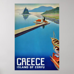 Poster Vintage Grécia - Ilha de Corfu