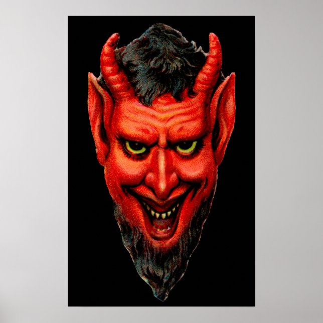 Póster Vintage Grinning Krampus (Frente)