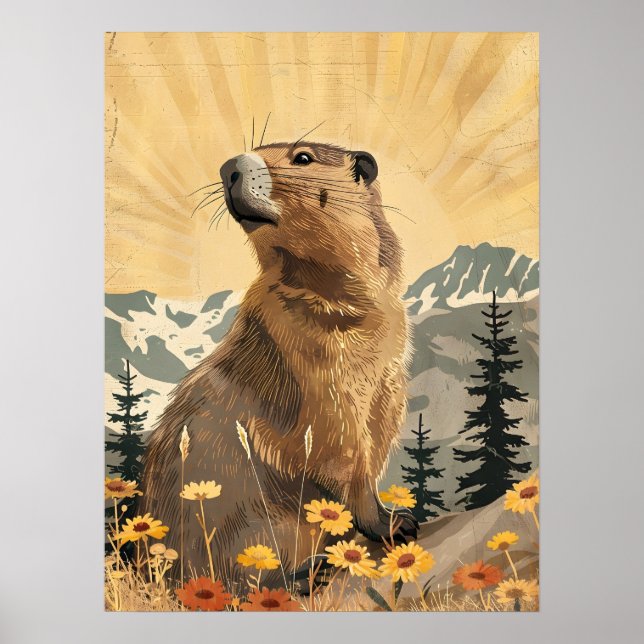 Poster Vintage Groundhog (Frente)