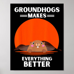 Poster Vintage Groundhog Torna Tudo Melhor Retro