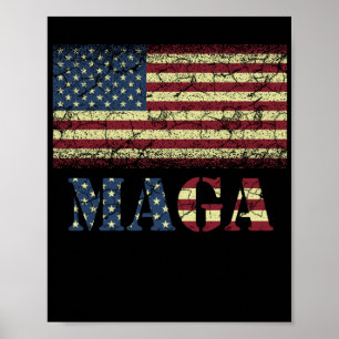Poster Vintage Grunge MAGA American Flag