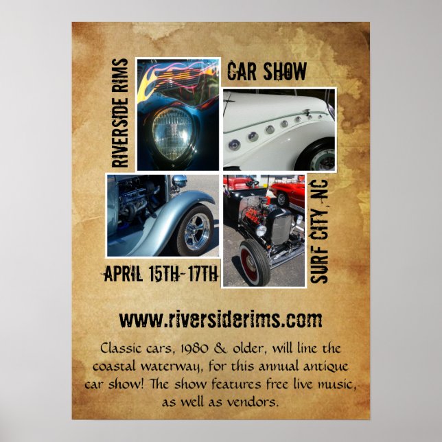 Poster Vintage Grunge Style Event (Frente)