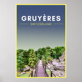 Poster Vintage Gruyeres Suiça