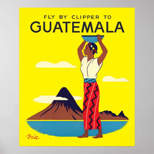 Poster Vintage Guatemala Air Turismo Viagem (Frente)